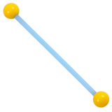 Bioflex Industrial Scaffold Barbells - Neon Balls 1.6mm, 36mm, 5mm, Blue shaft with Yellow Neon Balls