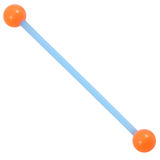 Bioflex Industrial Scaffold Barbells - Neon Balls 1.6mm, 36mm, 5mm, Blue shaft with Orange Neon Balls