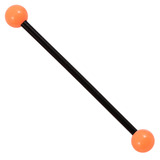 Bioflex Industrial Scaffold Barbells - Neon Balls 1.6mm, 36mm, 5mm, Black shaft with Orange Neon Balls