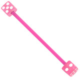 Bioflex Industrial Scaffold Barbells - Acrylic Dice 1.6mm, 34mm, 5mm, Pink shaft with Pink Acrylic Dice