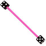 Bioflex Industrial Scaffold Barbells - Acrylic Dice 1.6mm, 34mm, 5mm, Pink shaft with Black Acrylic Dice