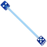 Bioflex Industrial Scaffold Barbells - Acrylic Dice 1.6mm, 34mm, 5mm, Blue shaft with Blue Acrylic Dice