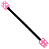 Bioflex Industrial Scaffold Barbells - Acrylic Dice 1.6mm, 34mm, 5mm, Black shaft with Pink Acrylic Dice