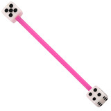 Bioflex Industrial Scaffold Barbells - Acrylic Dice 1.6mm, 36mm, 5mm, Pink shaft with White Acrylic Dice