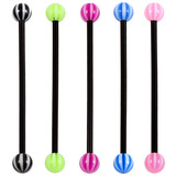 Bioflex Industrial Scaffold Barbells - Beach Balls 1.6mm, 34mm, 5mm, Pack of 5 Black shafts with Beach Balls
