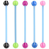 Bioflex Industrial Scaffold Barbells - Beach Balls 1.6mm, 34mm, 5mm, Pack of 5 Blue shafts with Beach Balls