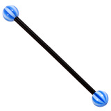 Bioflex Industrial Scaffold Barbells - Beach Balls 1.6mm, 34mm, 5mm, Black shaft with Blue Beach Balls