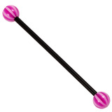 Bioflex Industrial Scaffold Barbells - Beach Balls 1.6mm, 34mm, 5mm, Black shaft with Purple Beach Balls