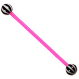 Bioflex Industrial Scaffold Barbells - Beach Balls 1.6mm, 36mm, 5mm, Pink shaft with Black Beach Balls