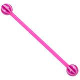 Bioflex Industrial Scaffold Barbells - Beach Balls 1.6mm, 36mm, 5mm, Pink shaft with Purple Beach Balls