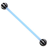Bioflex Industrial Scaffold Barbells - Beach Balls 1.6mm, 36mm, 5mm, Blue shaft with Black Beach Balls