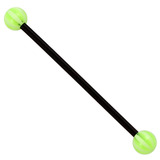 Bioflex Industrial Scaffold Barbells - Beach Balls 1.6mm, 36mm, 5mm, Black shaft with Green Beach Balls