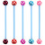 Bioflex Industrial Scaffold Barbells - Multi-Star 1.6mm, 34mm, 5mm, Pack of 5 Blue Shafts with Multi Star Balls - alternative image
