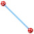 Bioflex Industrial Scaffold Barbells - Multi-Star 1.6mm, 34mm, 5mm, Blue shaft with Red Multi Star Balls - alternative image