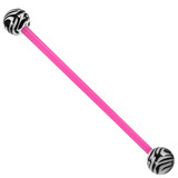 Bioflex Industrial Scaffold Barbells - Zebra Balls 1.6mm, 36mm, 5mm, Pink shaft with Black and White Zebra Balls
