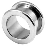 Titanium Screw Flesh Tunnel 14mm, Mirror Polish (Rounded Edges)