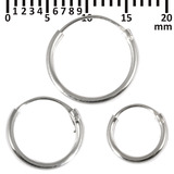 Multipacks - Sterling Silver Hoops For ear piercings and nose piercings. 3 single hoops as shown. (H7, 8, 9)