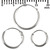 Multipacks - Sterling Silver Hoops For ear piercings and nose piercings. 3 single hoops as shown. (H7, 8, 9) - alternative image