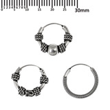 Multipacks - Sterling Silver Hoops For ear piercings, cartilage (orbital) piercings and the ear lobe. 3 single hoops as shown. (H40a, 54a, 117)