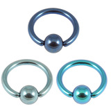 Multipacks - Titanium BCR Tragus and Nose Piercings 1mm, 8mm, Blue, Ice Blue, Turquoise