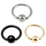 Multipacks - Titanium BCR Tragus and Nose Piercings 1.2mm, 8mm, Mirror Polish, Black Titanium, Zircon Titanium