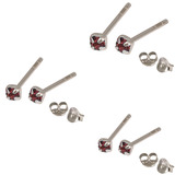 Multipacks - Silver Claw Set Crystal Studs 0.8 / Purple in 1.5mm, 2mm, 2.5mm