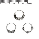 Multipacks - Sterling Silver Hoops For ear piercings, cartilage (orbital) piercings and the ear lobe. 3 single hoops as shown. (H26, H47, H89)