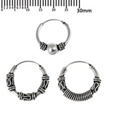 Multipacks - Sterling Silver Hoops For ear piercings, cartilage (orbital) piercings and the ear lobe. 3 single hoops as shown. (H33, H60, H72)