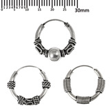 Multipacks - Sterling Silver Hoops For ear piercings, cartilage (orbital) piercings and the ear lobe. 3 single hoops as shown. (H42, H54, H95)
