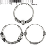 Multipacks - Sterling Silver Hoops For ear piercings, cartilage (orbital) piercings and the ear lobe. 3 single hoops as shown. (H43, H44, H83)
