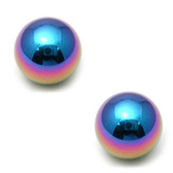 Titanium Threaded Balls 1.6mm, 6mm, Rainbow - 2 balls