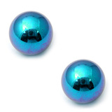 Titanium Threaded Balls 1.6mm, 6mm, Turquoise - 2 balls