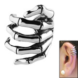 Surgical Steel Clip On Ear Cuff - Skeleton Hand - SKU 24532