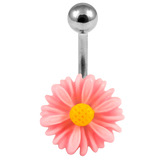 Belly Bar - Pretty Pink Acrylic Flower - SKU 24552