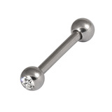 Steel Double Jewelled Micro Barbell 1.2mm 1.2mm x 10mm (3mm) / Crystal Clear