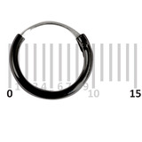 Black Coated Sterling Silver Hoops - Earrings - SKU 24665