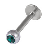 Titanium Jewelled Labrets 1.2mm 2.5mm Ball (Mirror Polish) - SKU 24670