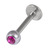Titanium Jewelled Labrets 1.2mm 2.5mm Ball (Mirror Polish) - SKU 24671