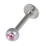 Titanium Jewelled Labrets 1.2mm 2.5mm Ball (Mirror Polish) - SKU 24674