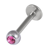 Titanium Jewelled Labrets 1.2mm 2.5mm Ball (Mirror Polish) - SKU 24675