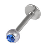 Titanium Jewelled Labrets 1.2mm 2.5mm Ball (Mirror Polish) - SKU 24678