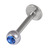Titanium Jewelled Labrets 1.2mm 2.5mm Ball (Mirror Polish) - SKU 24678