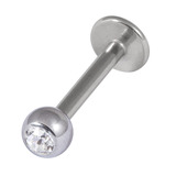 Titanium Jewelled Labrets 1.2mm 2.5mm Ball (Mirror Polish) - SKU 24682