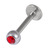 Titanium Jewelled Labrets 1.2mm 2.5mm Ball (Mirror Polish) - SKU 24690