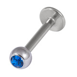 Titanium Jewelled Labrets 1.2mm 2.5mm Ball (Mirror Polish) - SKU 24693