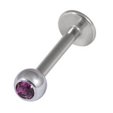 Titanium Jewelled Labrets 1.2mm 2.5mm Ball (Mirror Polish) - SKU 24702