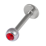 Titanium Jewelled Labrets 1.2mm 2.5mm Ball (Mirror Polish) - SKU 24703