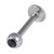 Titanium Jewelled Labrets 1.2mm 3mm Ball (Mirror Polish) - SKU 24720