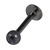 Black Steel Jewelled Labrets 1.6x10mm 4mm, Jet Black - alternative image