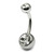 Titanium Double Jewelled Belly Bars 14mm Mirror Polish - SKU 24853